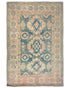 3x5 Blue Kuba Afghan Hand Knotted Wool Area Rug